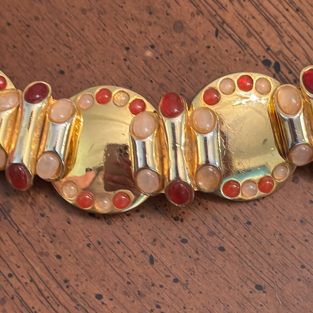 Vintage Judith Leiber belt- red snakeskin 😎